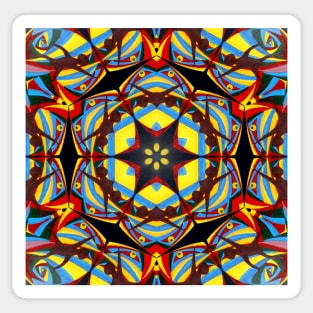 Magical Colourful Star Kaleidoscope. Geometric Mandala. Sticker